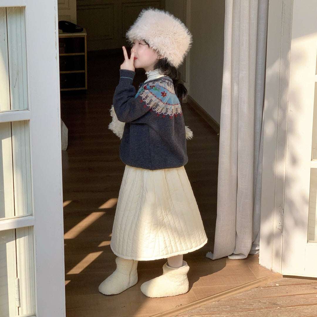 【90-140】フェアアイル柄カーディガン