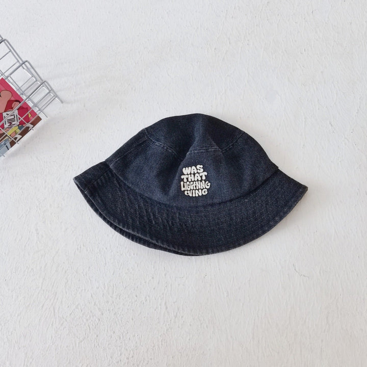 【50-52cm】英字デザインデニムバケットハット