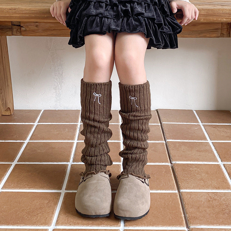 ワンポイントリボンレッグウォーマー