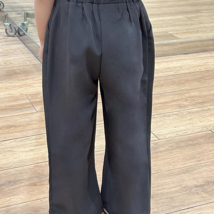 【90-140】ウエストデザインワイドパンツ