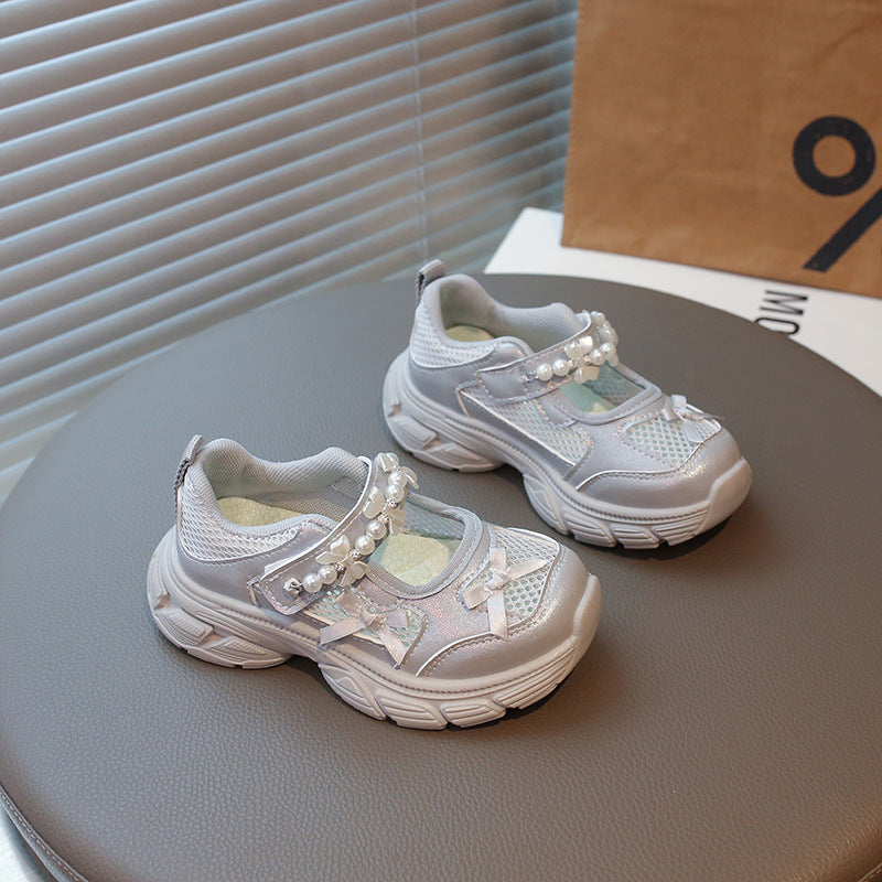 【16.5-22.0】デコラティブデザインメッシュシューズ