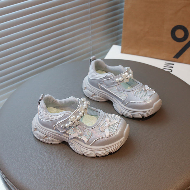 【16.5-22.0】デコラティブデザインメッシュシューズ