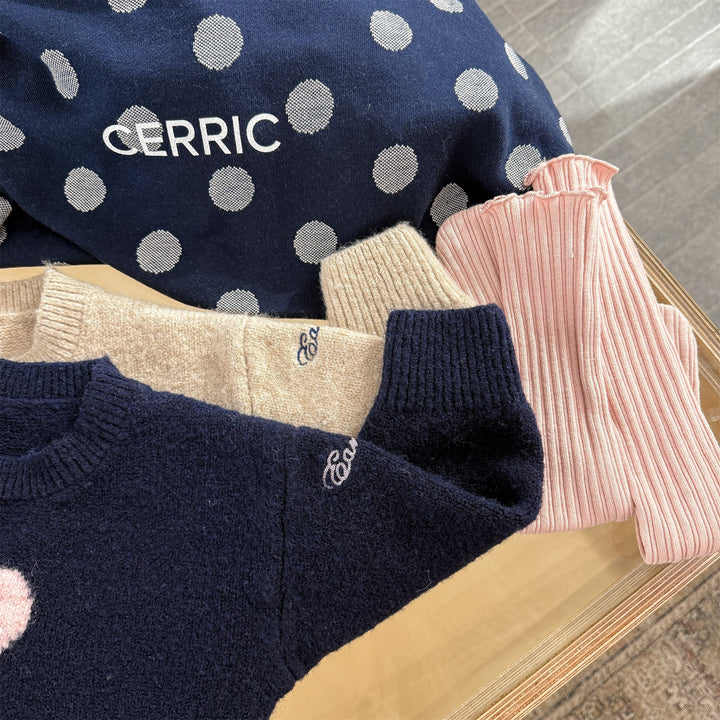 【80-130】フロントハートニットトップス