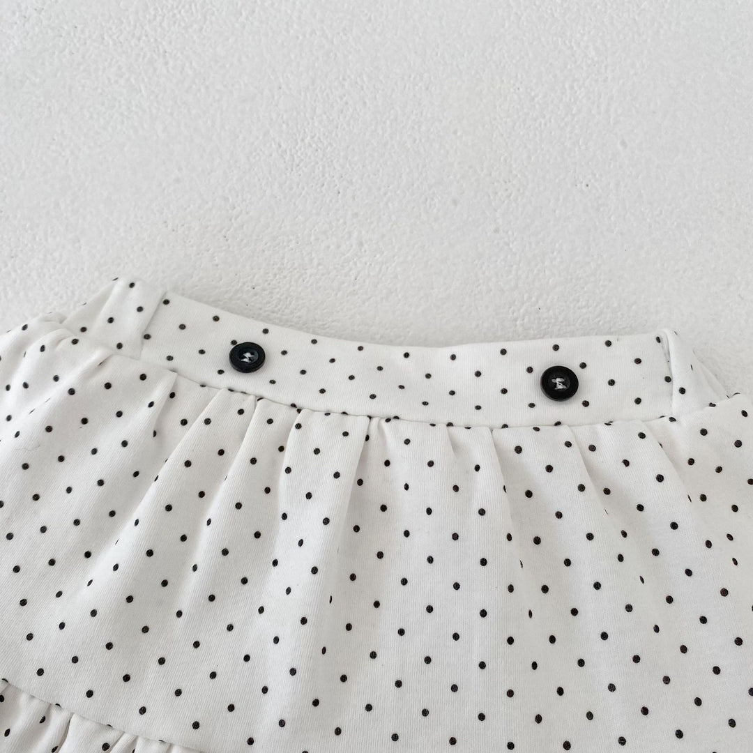 【73-110】フリルデザインドット柄セットアップ