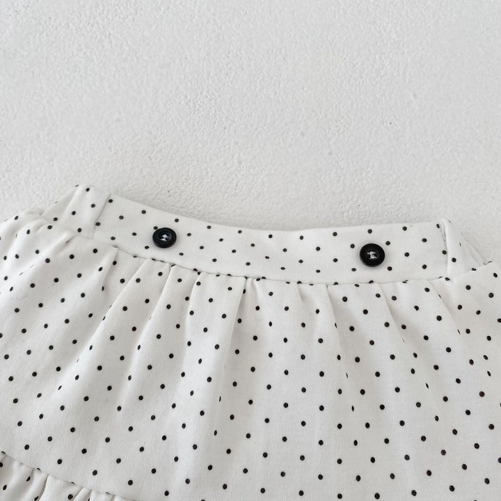 【73-110】フリルデザインドット柄セットアップ