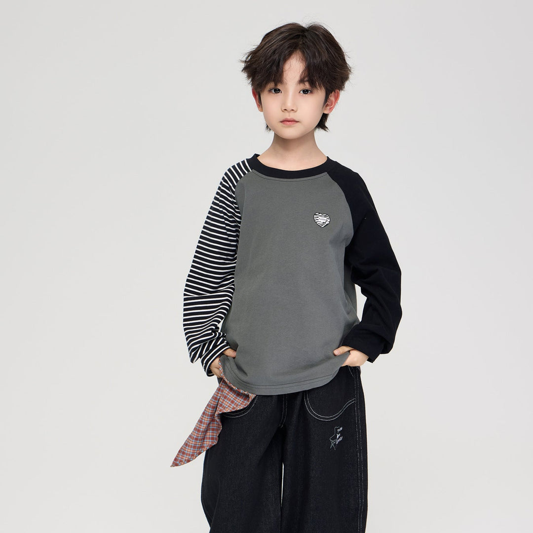 【100-150】アシンメトリーロングTシャツ