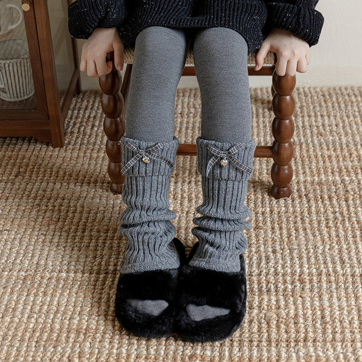 リボン＆ハートモチーフレッグウォーマー