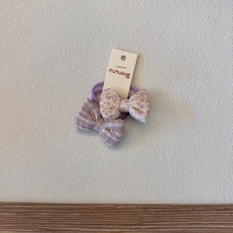 パターンプリントリボンヘアゴム