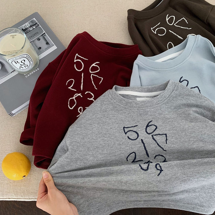 【90-140】ナンバー刺繍トレーナー