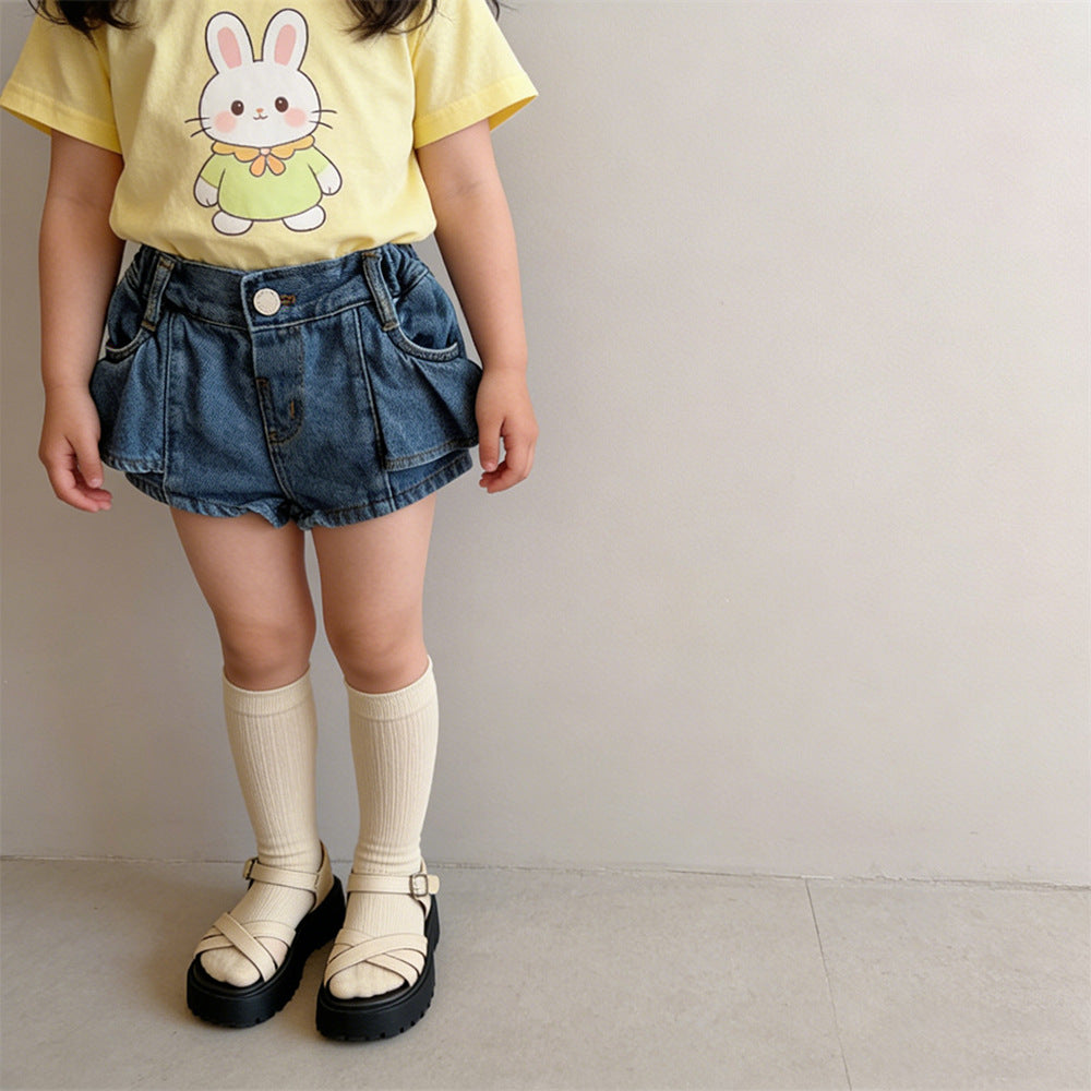 【80-130】サイドフリルショートパンツ