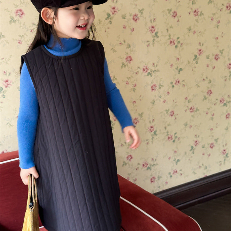 【90-140】ノースリーブキルティングワンピース