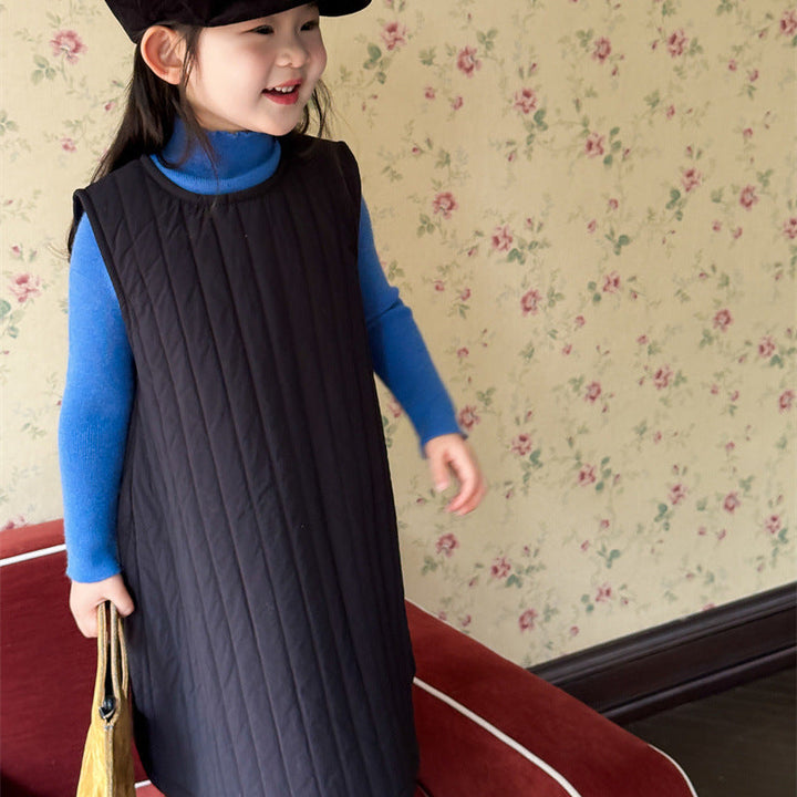 【90-140】ノースリーブキルティングワンピース