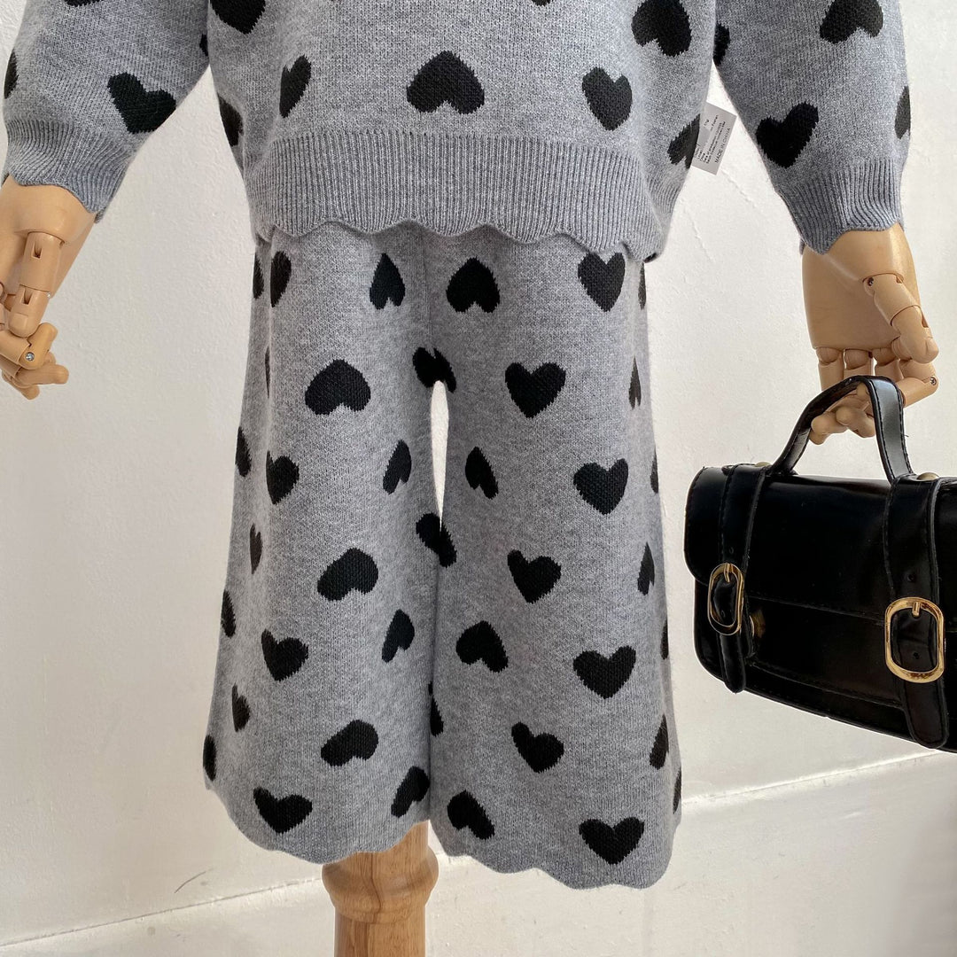 【73-130】スカラップデザインハート柄セットアップ