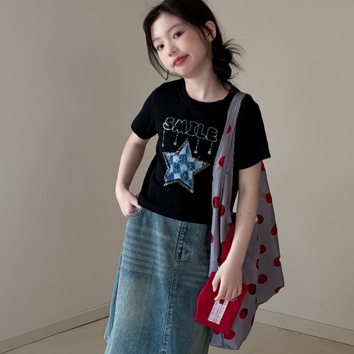 【100-150】SMILE＆STAR Tシャツ