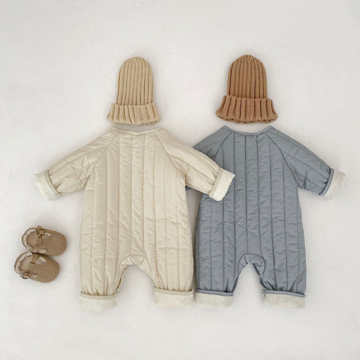 【73-90】ワンポイントベアあったかロンパース