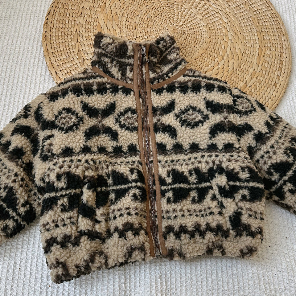 【90-140】パターンプリントボアジャケット