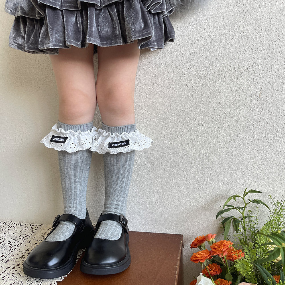 【1-12歳】レース付きリブソックス