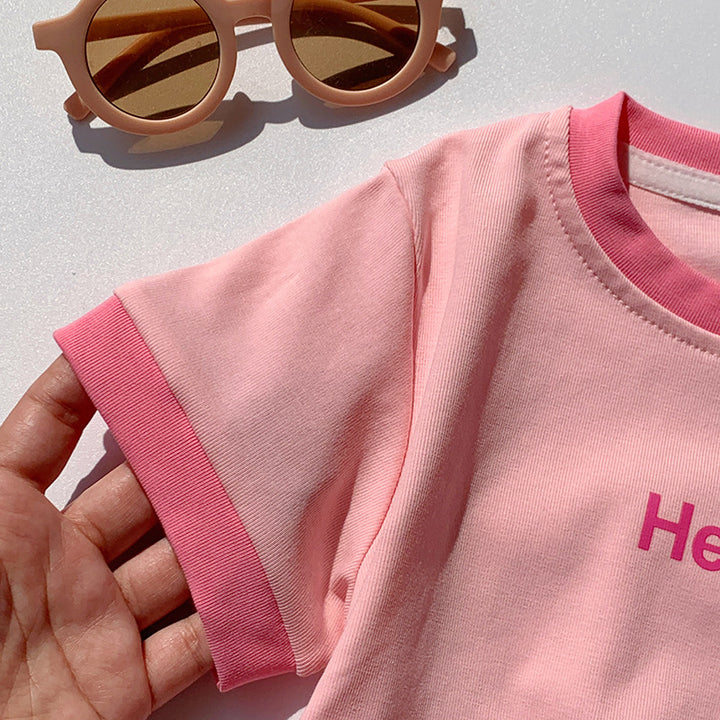 【90-150】ウエストギャザーHelloTシャツ