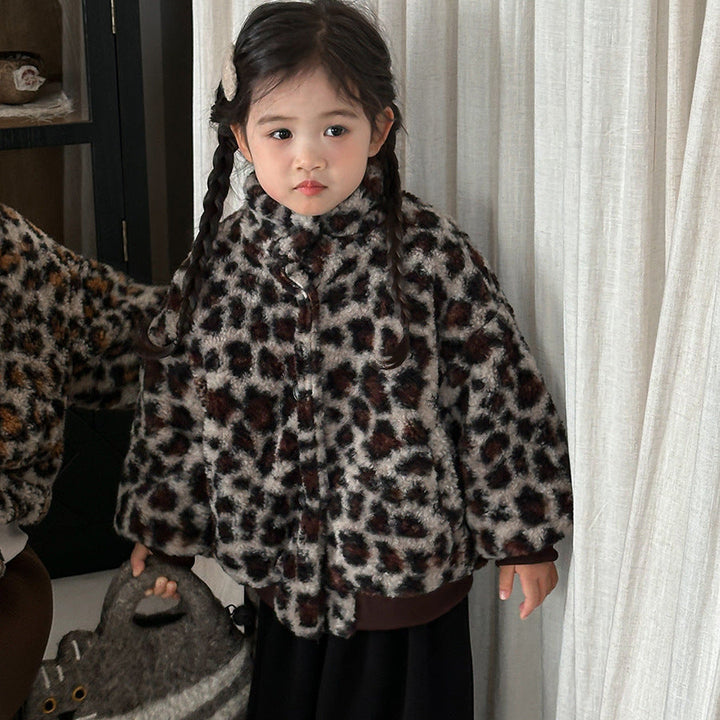 【80-140】レオパード柄ボアジャケット