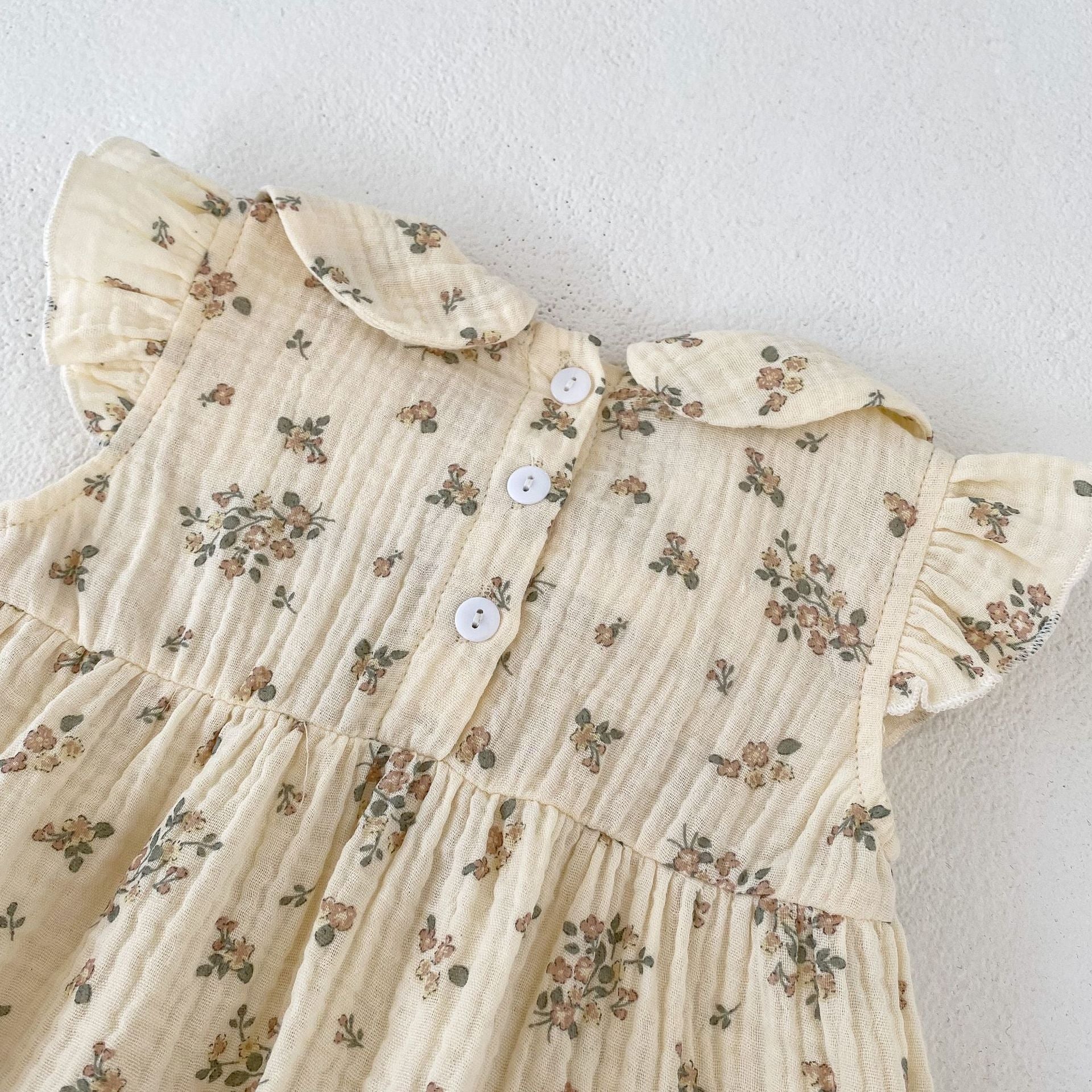 Little Cotton Clothes 花柄ロンパース 12-18M Little Cotton Clothes