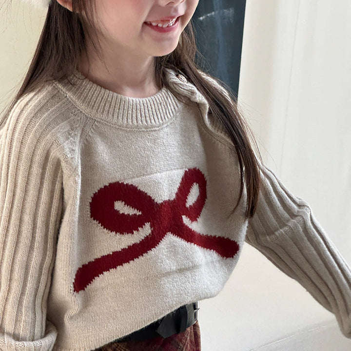 【90-150】ショルダーボタンニットトップス