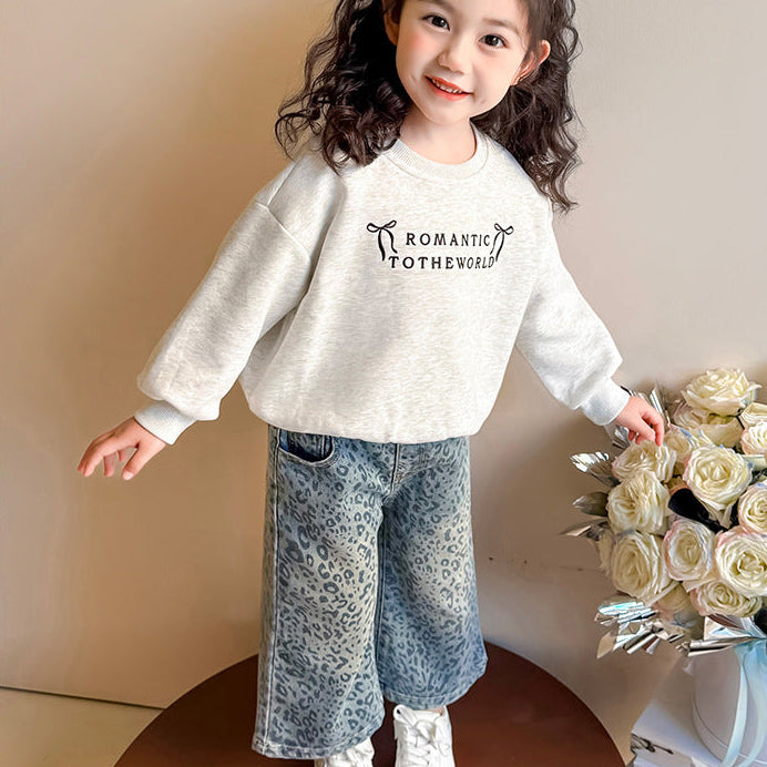 【80-140】レオパード柄デニムパンツ