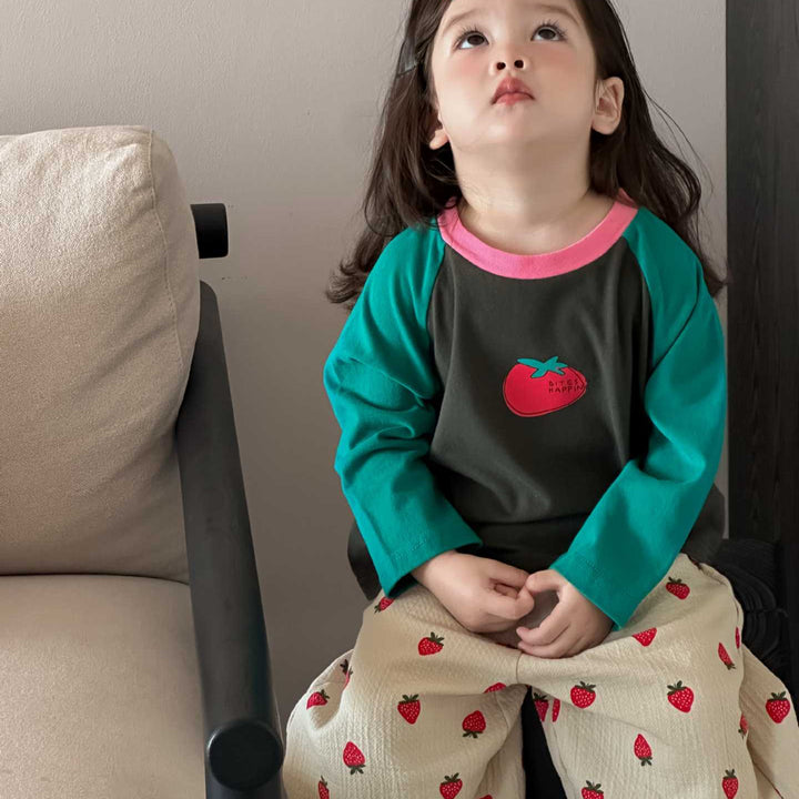 【73-110】いちご柄ロングパンツ