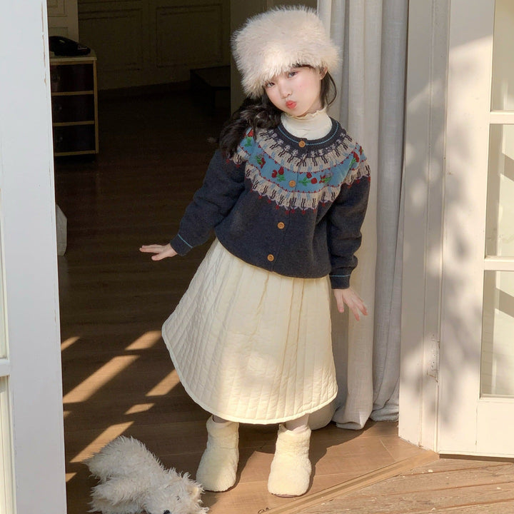 【90-140】フェアアイル柄カーディガン