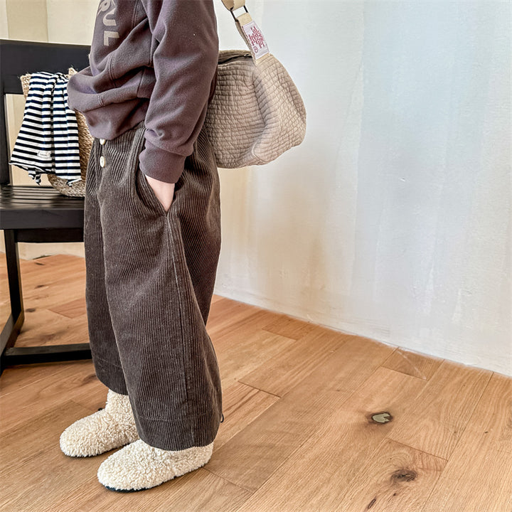 【80-130】コーデュロイワイドパンツ