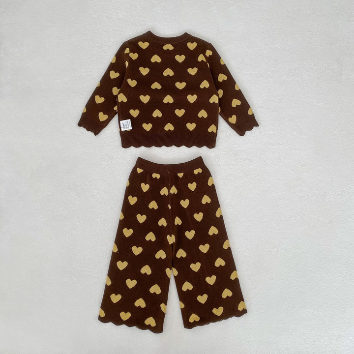 【73-130】スカラップデザインハート柄セットアップ