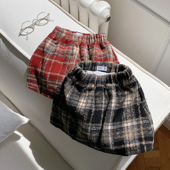 【90-150】チェック柄ミニスカート