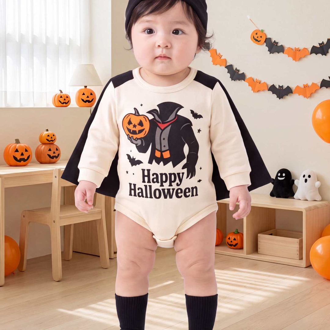 【73-90】ハロウィンプリントロンパース