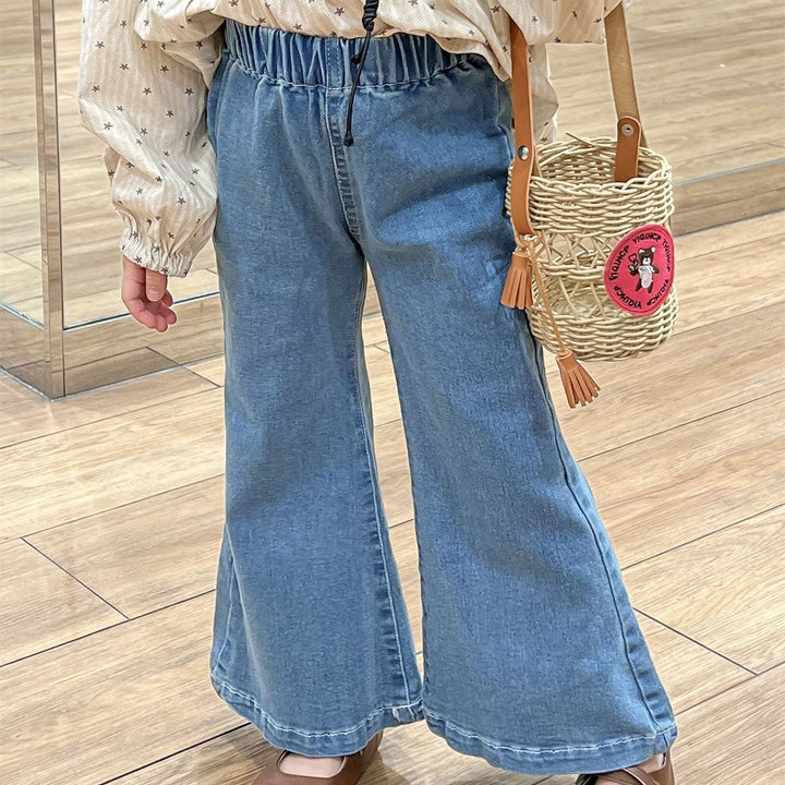 【90-140】シンプルフレアデニムパンツ