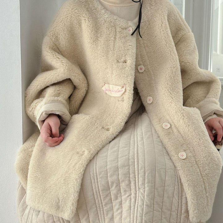 【90-150】ワンポイントふわふわコート