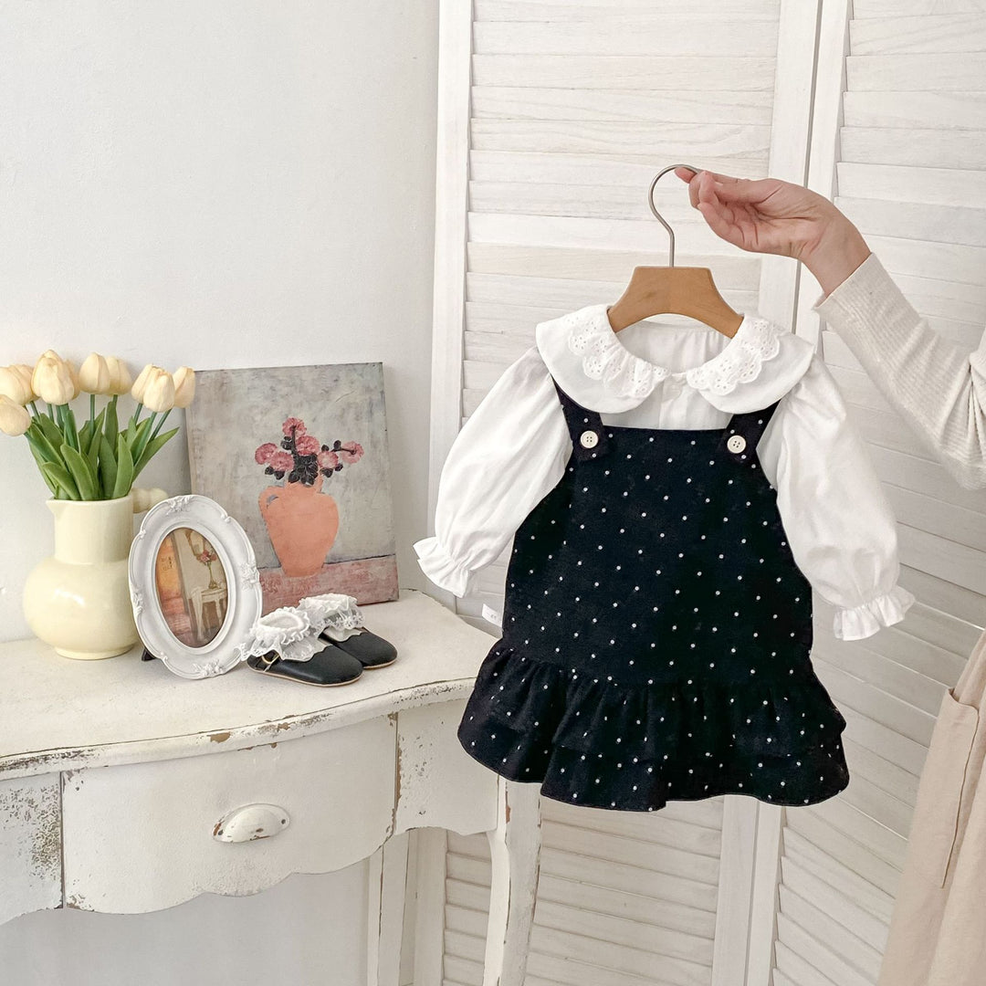 【73-120】ドット柄サロペットスカート