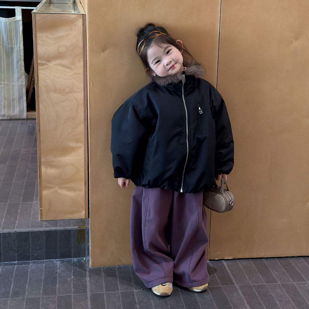 【90-140】あったかワイドパンツ