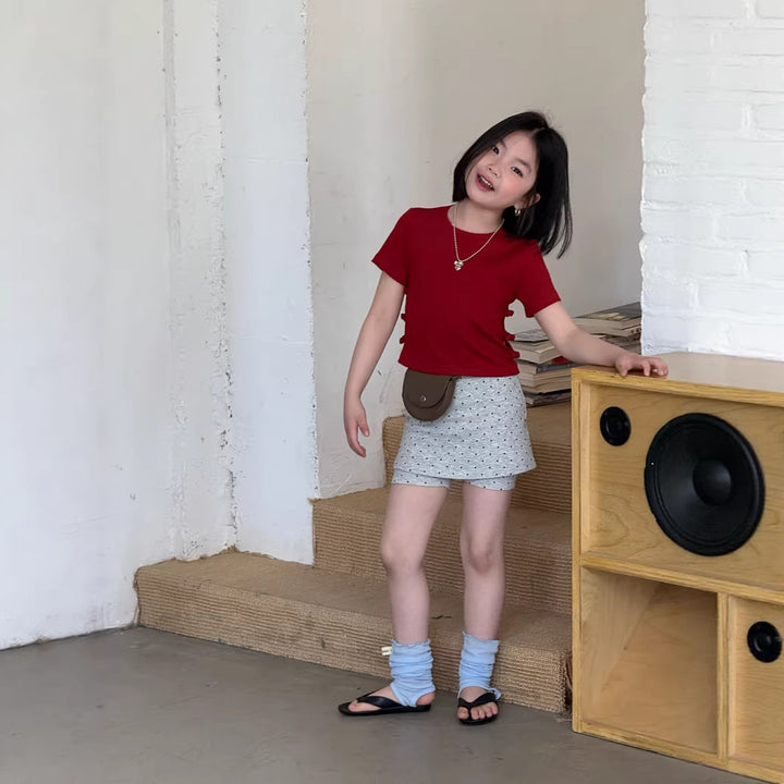 【120-150】ドット柄タイトミニスカート