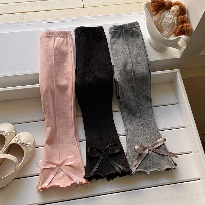 【90-150】裾リボンメロウフレアパンツ