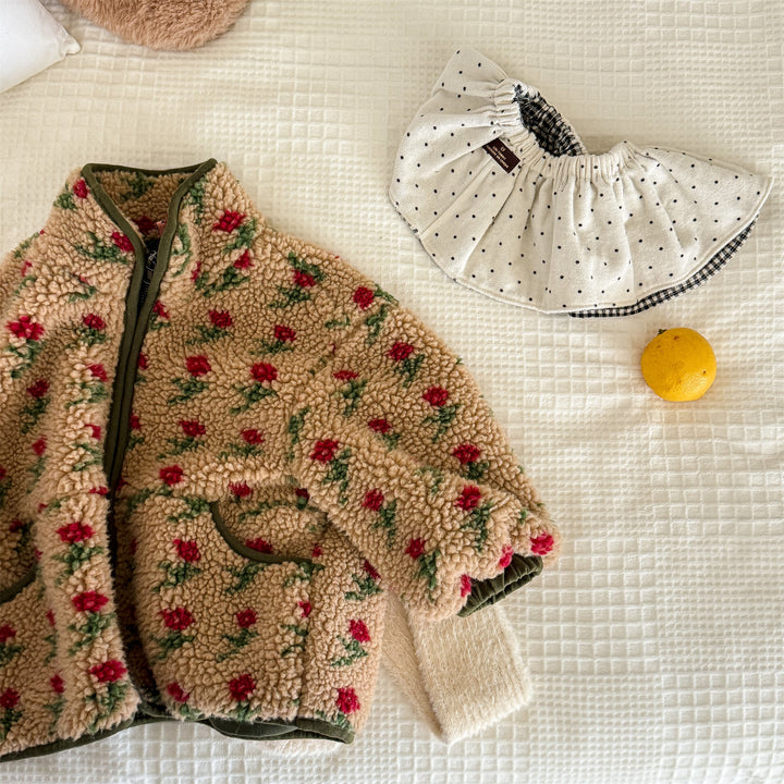 【80-130】花柄フリースジャケット