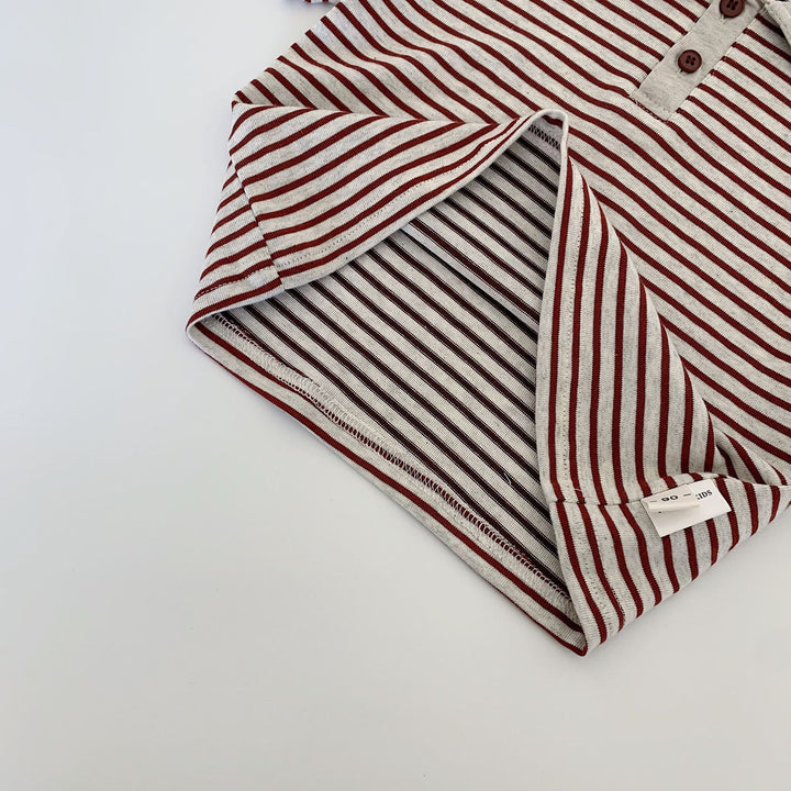 【90-140】ボーダー柄ポロシャツ