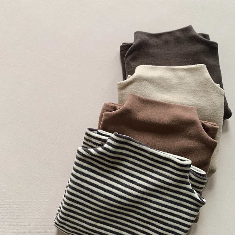 【80-130】モックネックシンプルトップス