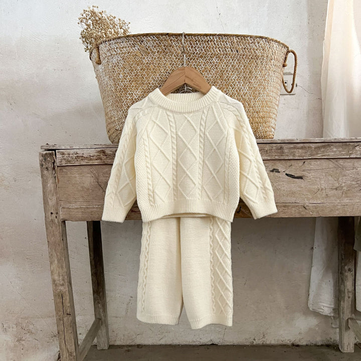 【73-110】アーガイル編みニットセットアップ