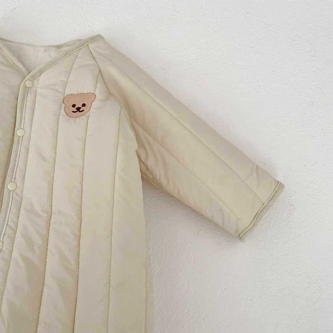 【73-90】ワンポイントベアあったかロンパース