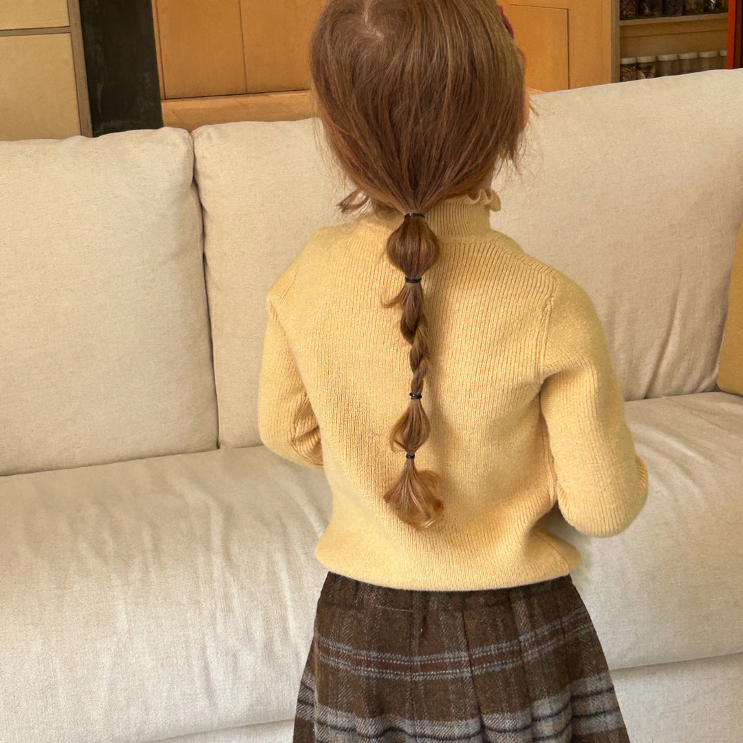 【90-150】ハイネックメロウデザインニット