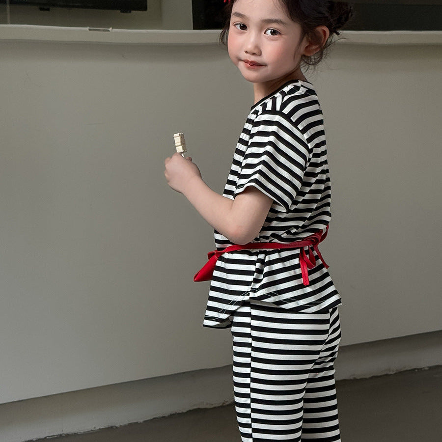 【90-140】ボーダー柄セットアップ