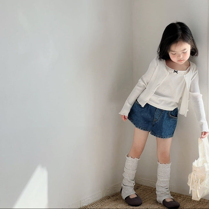 【73-120】リブメロウショートカーディガン