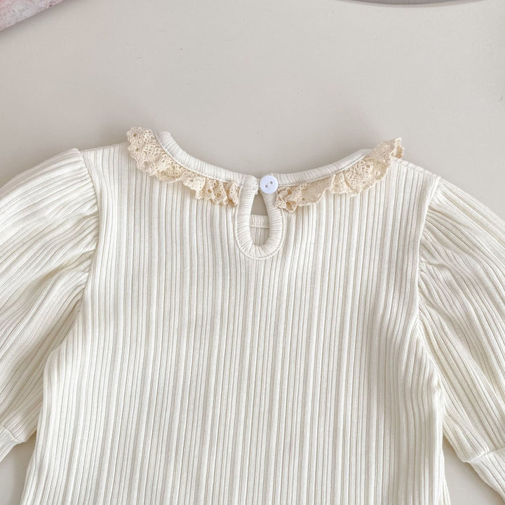 【73-120】レースカラーパフスリーブトップス