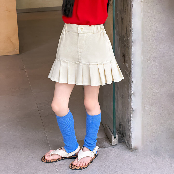 【100-150】プリーツヘムスカートパンツ