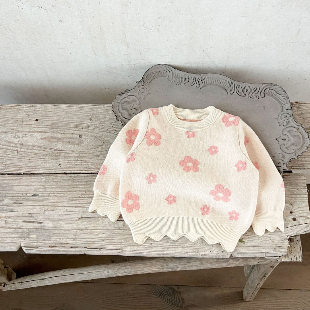 【73-100】スカラップヘム花柄セットアップ