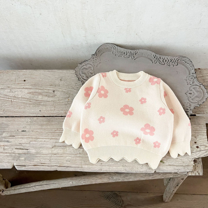 【73-100】スカラップヘム花柄セットアップ